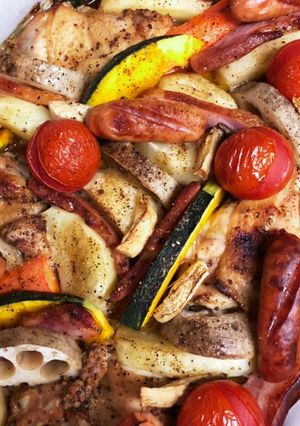 鳥もも肉とお野菜のオーブン焼き②-レシピのメイン写真