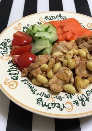 炊飯器で鶏肉と大豆の簡単煮込み カレー味-レシピのメイン写真