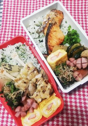 野球少年弁当♡焼き鳥&鮭西京焼き9/19-レシピのメイン写真