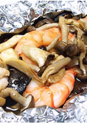 海老とキノコのホイル焼き-レシピのメイン写真
