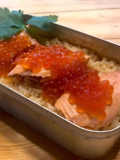 はらこめし メスティン 秋鮭 キャンプ飯-レシピのメイン写真