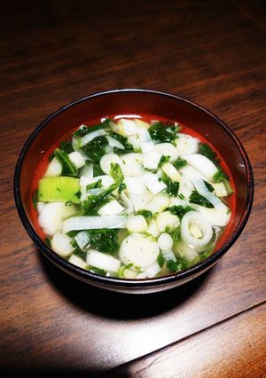 ほうれん草&ネギの味噌汁-レシピのメイン写真