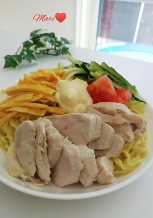 マヨ＋サラダチキンのっけ☆冷やし中華-レシピのメイン写真