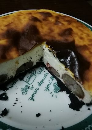 栗のワイン煮込みでチーズケーキ-レシピのメイン写真