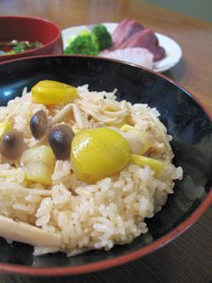 栗ときのこの炊飯器おこわ-レシピのメイン写真