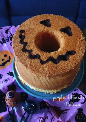 ハロウィンにかぼちゃの酵母シフォンケーキ-レシピのメイン写真