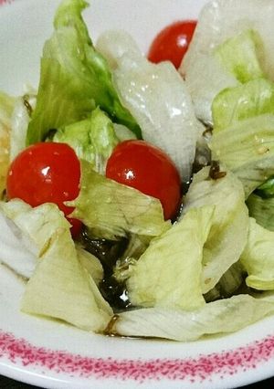 レタスとミニトマトのもずく酢サラダ-レシピのメイン写真