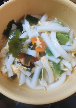 【幼児食にも】わかめねぎ人参卵のうどん-レシピのメイン写真