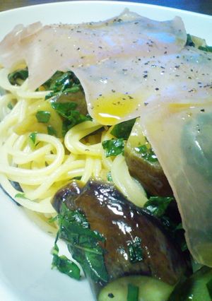 ナスとバジルのパスタ-レシピのメイン写真