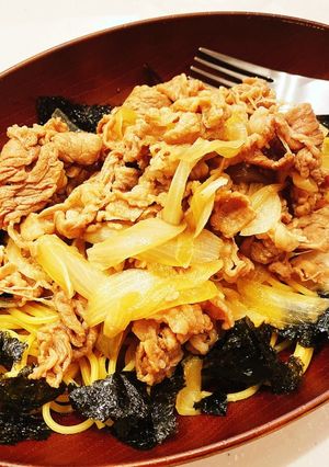 簡単！牛丼パスタ-レシピのメイン写真