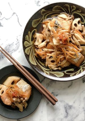 きび酢で作る！秋野菜と鮭の南蛮漬け-レシピのメイン写真