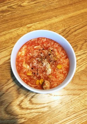レンチン★野菜ジュースで簡単リゾット-レシピのメイン写真
