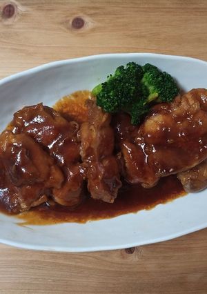 簡単でプチ贅沢。鶏もも肉のBBQソース煮-レシピのメイン写真