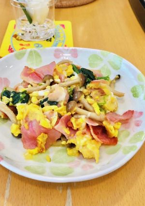 簡単♪ベーコンほうれん草と卵炒め②お弁当-レシピのメイン写真