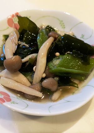 冷凍オクラとキノコわかめ-レシピのメイン写真