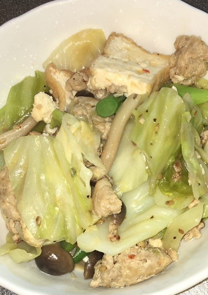厚揚げとキャベツのにんにく胡麻だれ炒め-レシピのメイン写真