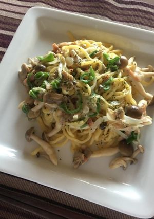 ベーコンと野菜ときのこのクリームパスタ-レシピのメイン写真