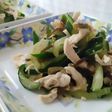鶏肉と搾菜の塩昆布あえ
