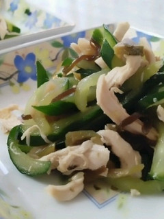 鶏肉と搾菜の塩昆布あえ-レシピのメイン写真