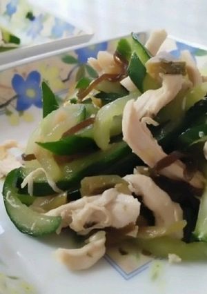 鶏肉と搾菜の塩昆布あえ-レシピのメイン写真