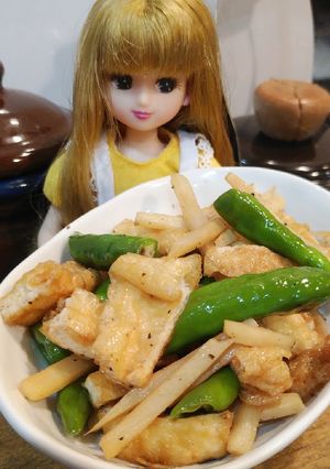 リカちゃん♡揚げさんと筍と甘長ピ中華炒め-レシピのメイン写真