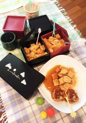 お米で粒もち　信玄餅　by 炊飯器-レシピのメイン写真
