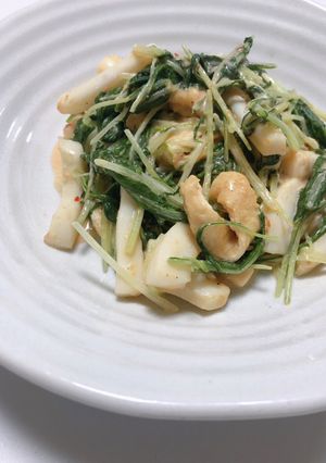 ロールイカ、薄揚げ、水菜のチリマヨ-レシピのメイン写真