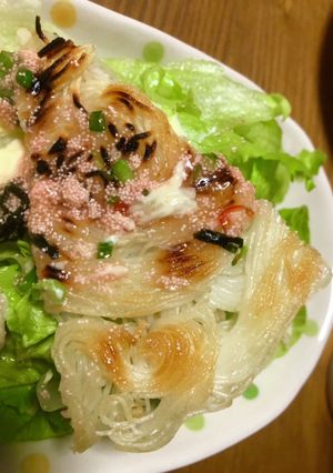リメイク料理〜素麺のパリパリ明太子♡-レシピのメイン写真