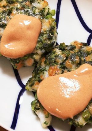 春菊とエビのお焼き-レシピのメイン写真