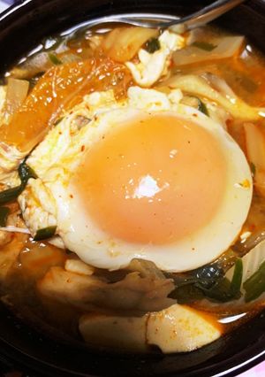 アサリは無くとも余り物で簡単純豆腐チゲ-レシピのメイン写真