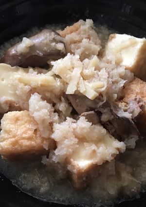 簡単ヘルシー☆鶏レバーと絹厚揚げみぞれ煮-レシピのメイン写真