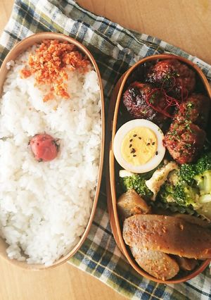 お弁当★卵不要★旨辛スパイシーハンバーグ-レシピのメイン写真