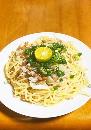 和えるだけ！納豆しらすパスタ-レシピのメイン写真