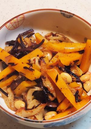ピーナッツかぼちゃとひじきの炒め煮-レシピのメイン写真