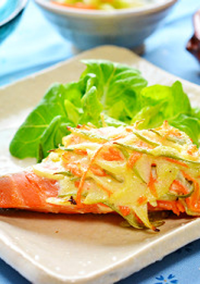 鮭の彩り野菜マヨネーズ焼き♪-レシピのメイン写真