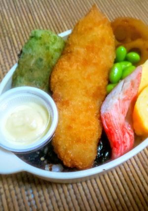 もち麦ご飯でちょっとヘルシーのり弁-レシピのメイン写真