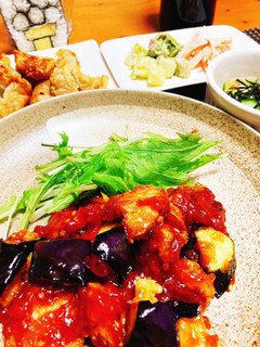 ナスと豚肉の甘酢あえ-レシピのメイン写真