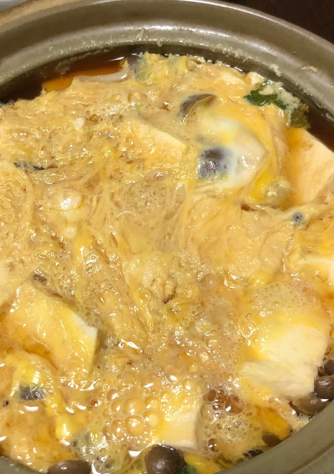 【簡単】小松菜としめじ、とうふの卵とじ煮-レシピのメイン写真