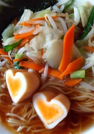 ハート型味玉ラーメン-レシピのメイン写真
