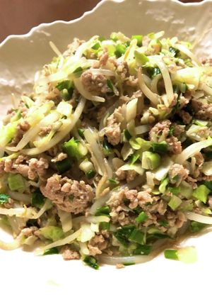 試してみて！余った餃子のタネでもやし炒め-レシピのメイン写真