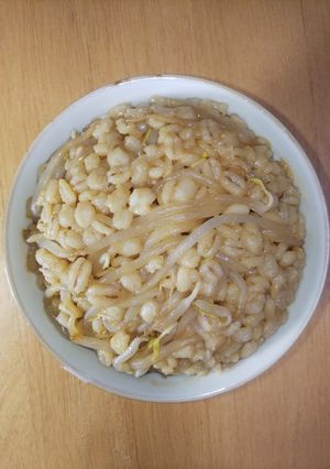 100%押し麦の豆味噌 緑豆もやし麦飯-レシピのメイン写真