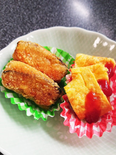 お弁当☆かぼちゃの濃チーズピカタ&卵焼き-レシピのメイン写真