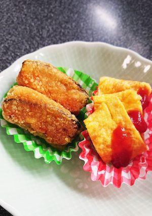 お弁当☆かぼちゃの濃チーズピカタ&卵焼き-レシピのメイン写真