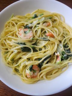 えびとほうれん草のクリームパスタ-レシピのメイン写真