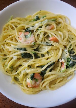 えびとほうれん草のクリームパスタ-レシピのメイン写真