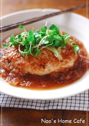 鶏ミンチと豆腐のみぞれあんかけハンバーグ-レシピのメイン写真