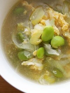 枝豆入り!ふわふわ卵スープ♪-レシピのメイン写真