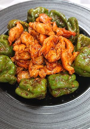 鶏ハラミとピーマンの焼肉のたれ辛炒め-レシピのメイン写真