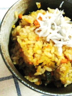甘い♪かぼちゃの炊き込みご飯-レシピのメイン写真