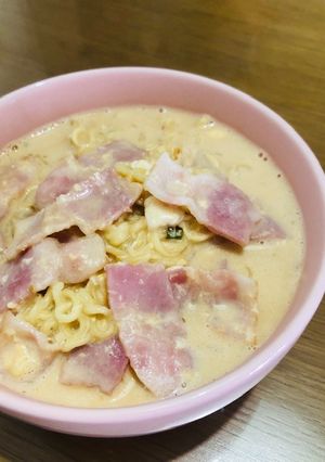 *サッポロ一番de和風カルボナーラ*-レシピのメイン写真